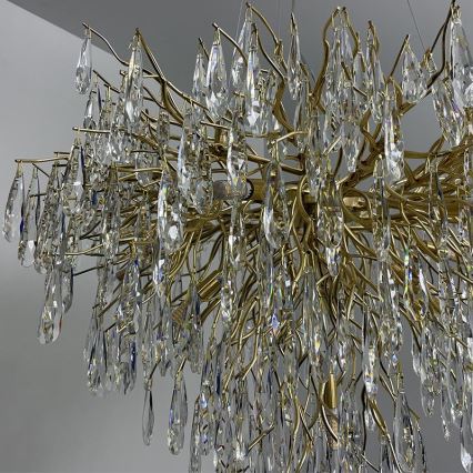 Lámpara de araña de cristal colgante 12xG9/40W/230V dorado
