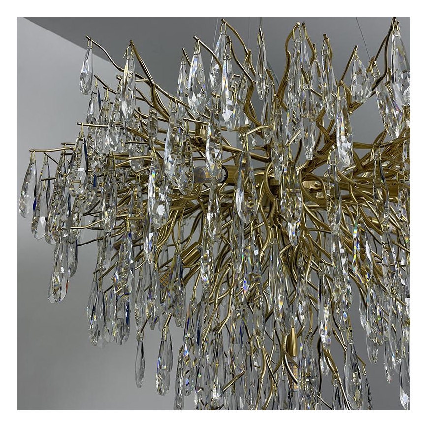 Lámpara de araña de cristal colgante 12xG9/40W/230V dorado