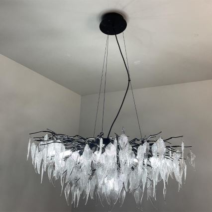 Lámpara de araña de cristal colgante 12xG9/40W/230V negro