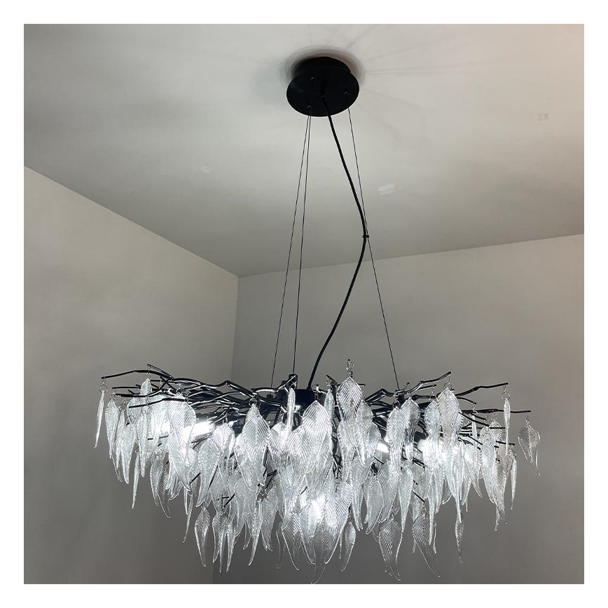 Lámpara de araña de cristal colgante 12xG9/40W/230V negro