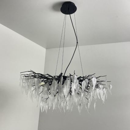 Lámpara de araña de cristal colgante 12xG9/40W/230V negro