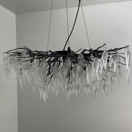 Lámpara de araña de cristal colgante 12xG9/40W/230V negro