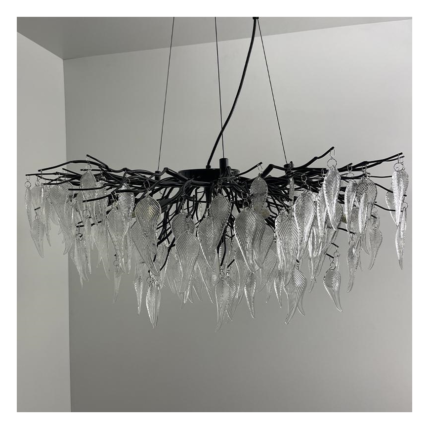 Lámpara de araña de cristal colgante 12xG9/40W/230V negro