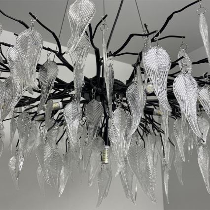 Lámpara de araña de cristal colgante 12xG9/40W/230V negro