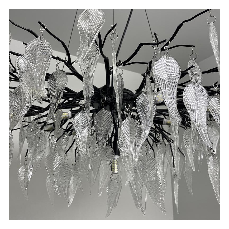Lámpara de araña de cristal colgante 12xG9/40W/230V negro