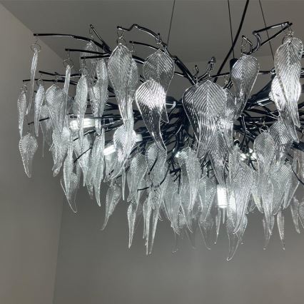 Lámpara de araña de cristal colgante 12xG9/40W/230V negro