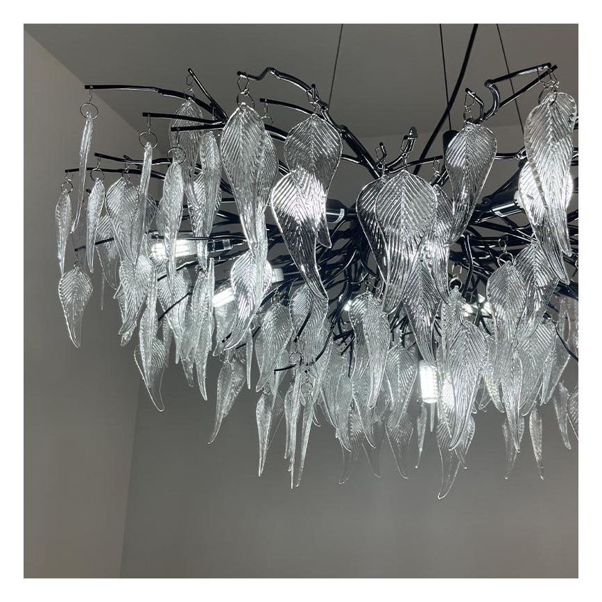 Lámpara de araña de cristal colgante 12xG9/40W/230V negro