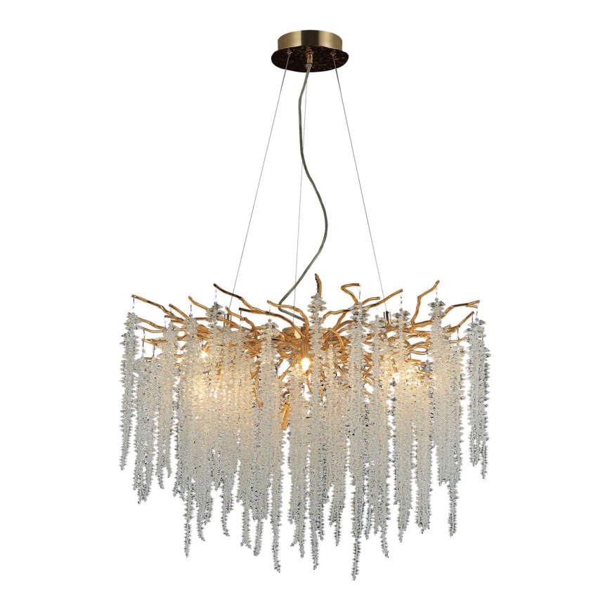 Lámpara de araña de cristal colgante 13xG9/40W/230V dorado