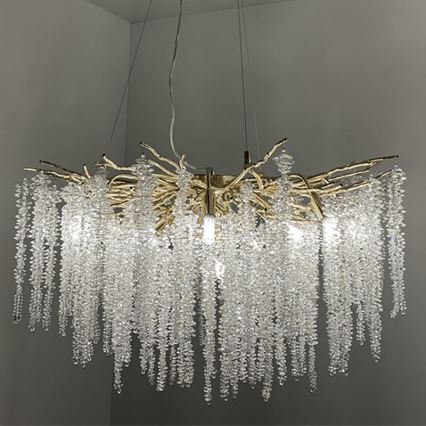 Lámpara de araña de cristal colgante 13xG9/40W/230V dorado