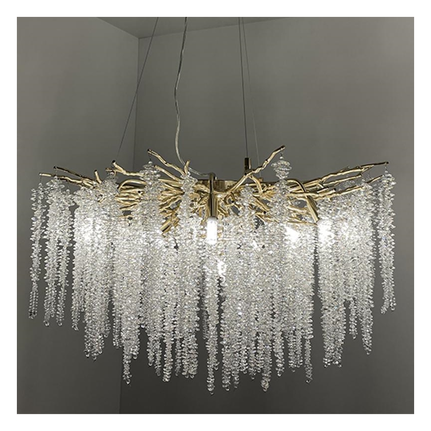 Lámpara de araña de cristal colgante 13xG9/40W/230V dorado