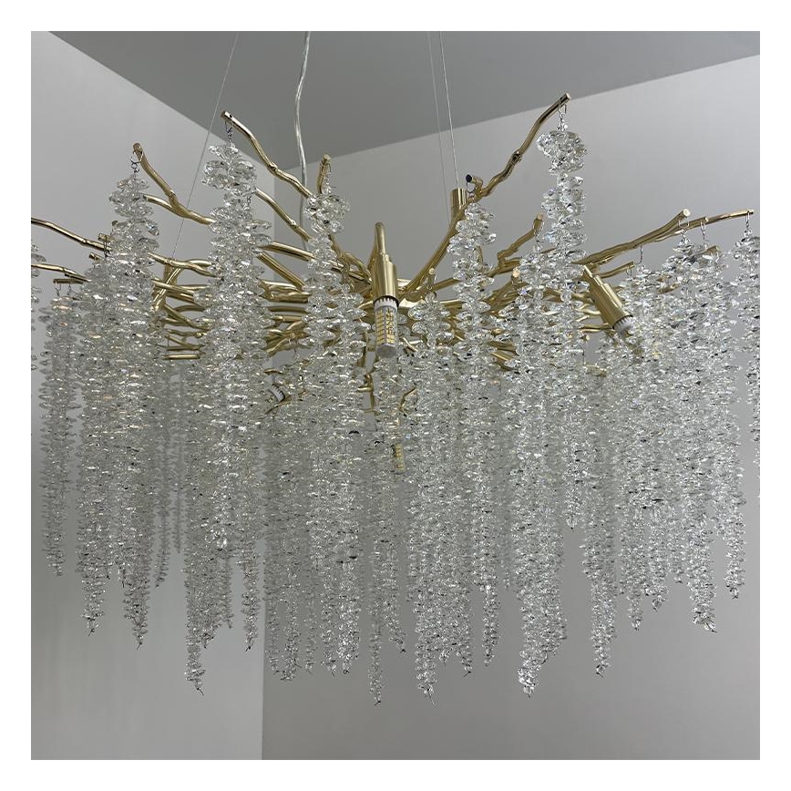 Lámpara de araña de cristal colgante 13xG9/40W/230V dorado