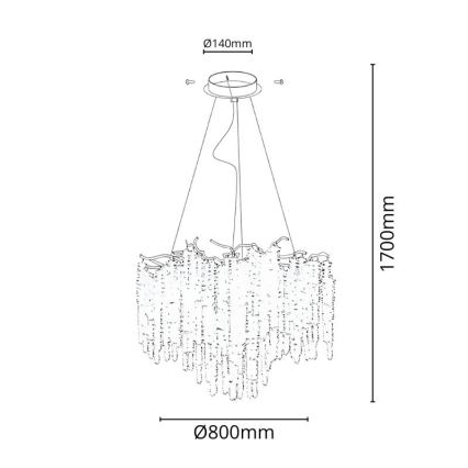 Lámpara de araña de cristal colgante 13xG9/40W/230V dorado