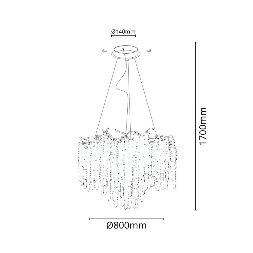 Lámpara de araña de cristal colgante 13xG9/40W/230V dorado
