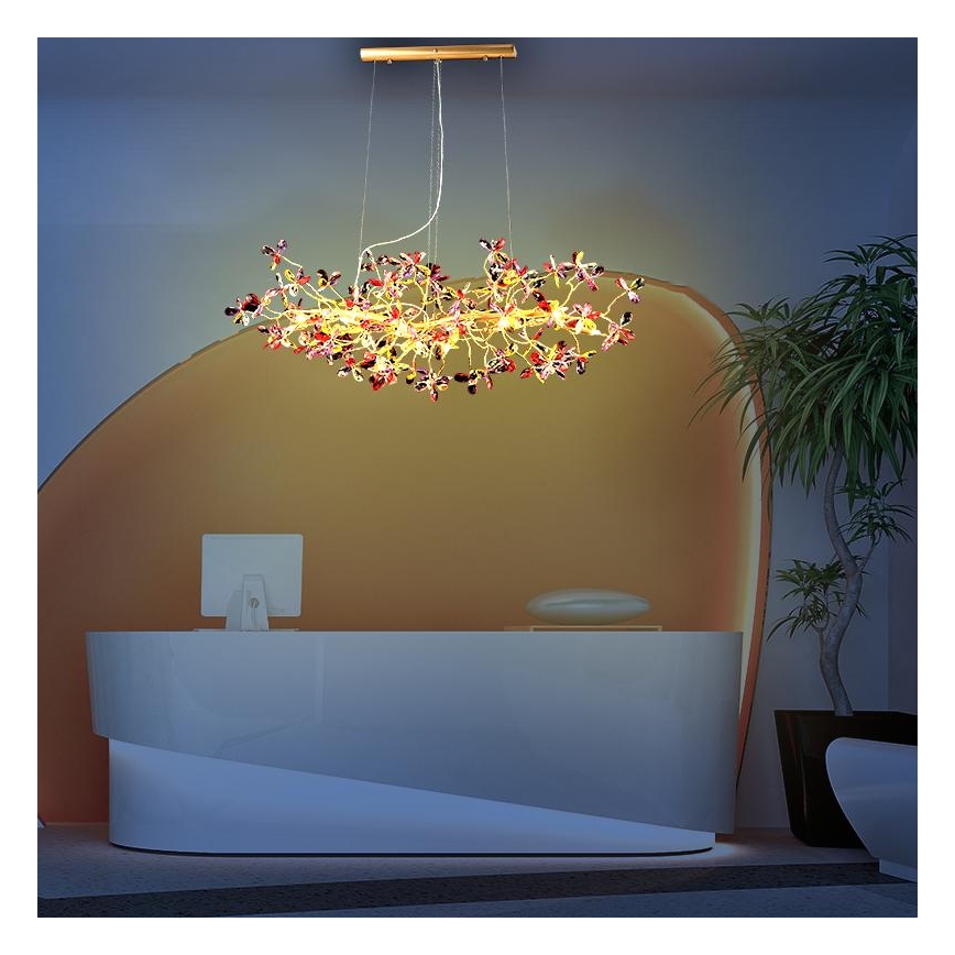 Lámpara de araña de cristal colgante 13xG9/40W/230V multicolor