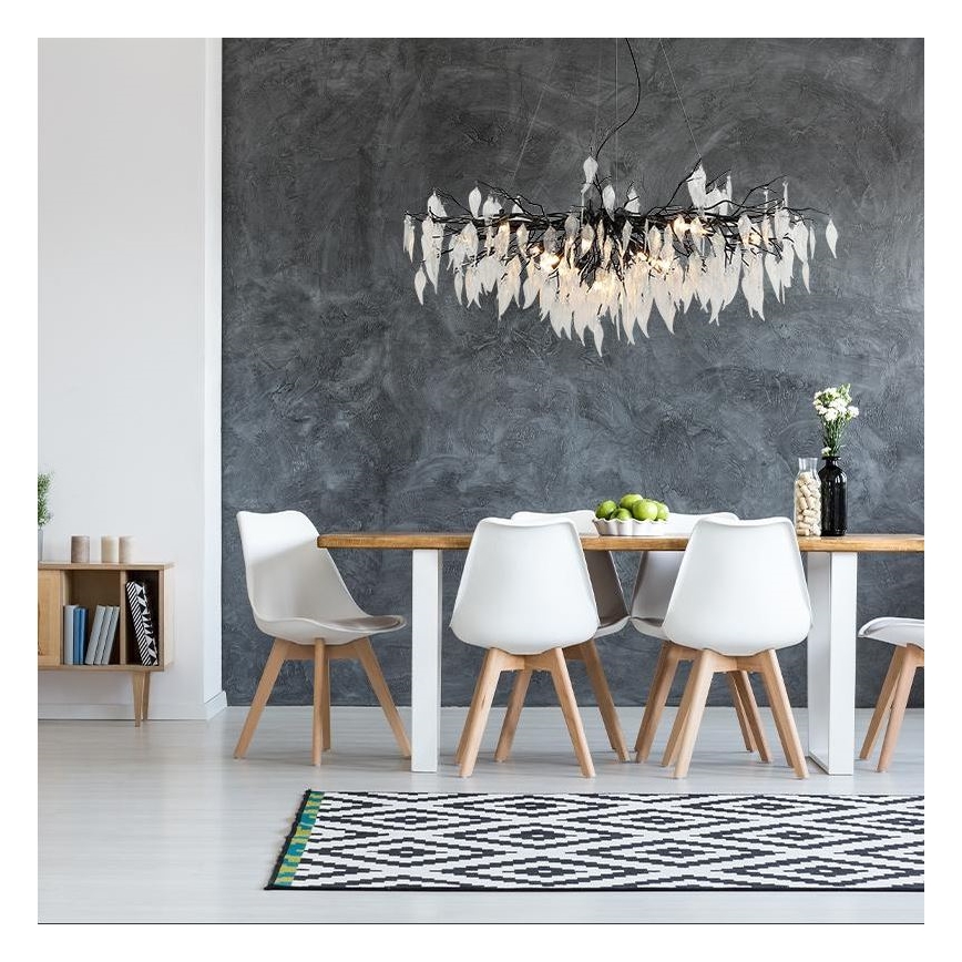 Lámpara de araña de cristal colgante 15xG9/40W/230V negro