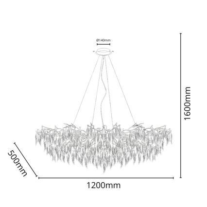 Lámpara de araña de cristal colgante 15xG9/40W/230V negro