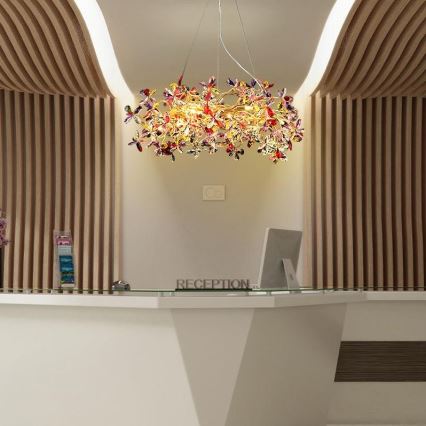 Lámpara de araña de cristal colgante 16xG9/40W/230V multicolor