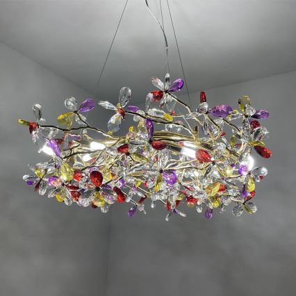 Lámpara de araña de cristal colgante 16xG9/40W/230V multicolor