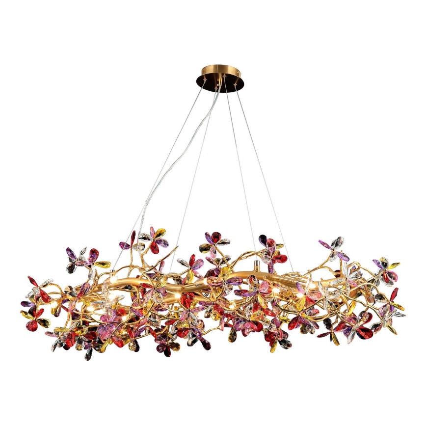 Lámpara de araña de cristal colgante 16xG9/40W/230V multicolor