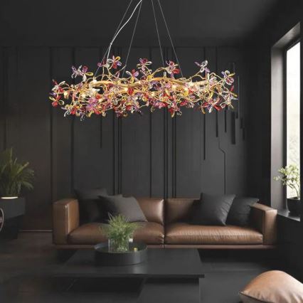 Lámpara de araña de cristal colgante 16xG9/40W/230V multicolor