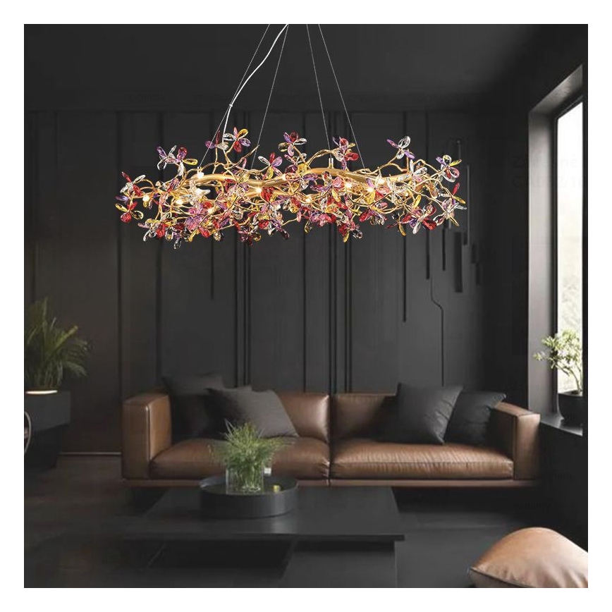 Lámpara de araña de cristal colgante 16xG9/40W/230V multicolor