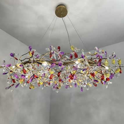 Lámpara de araña de cristal colgante 16xG9/40W/230V multicolor