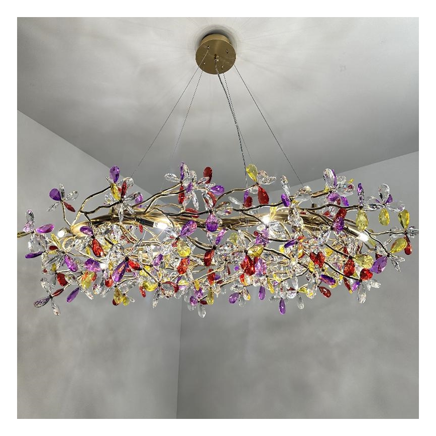 Lámpara de araña de cristal colgante 16xG9/40W/230V multicolor