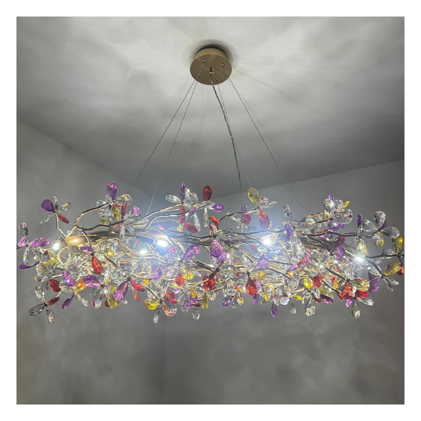 Lámpara de araña de cristal colgante 16xG9/40W/230V multicolor