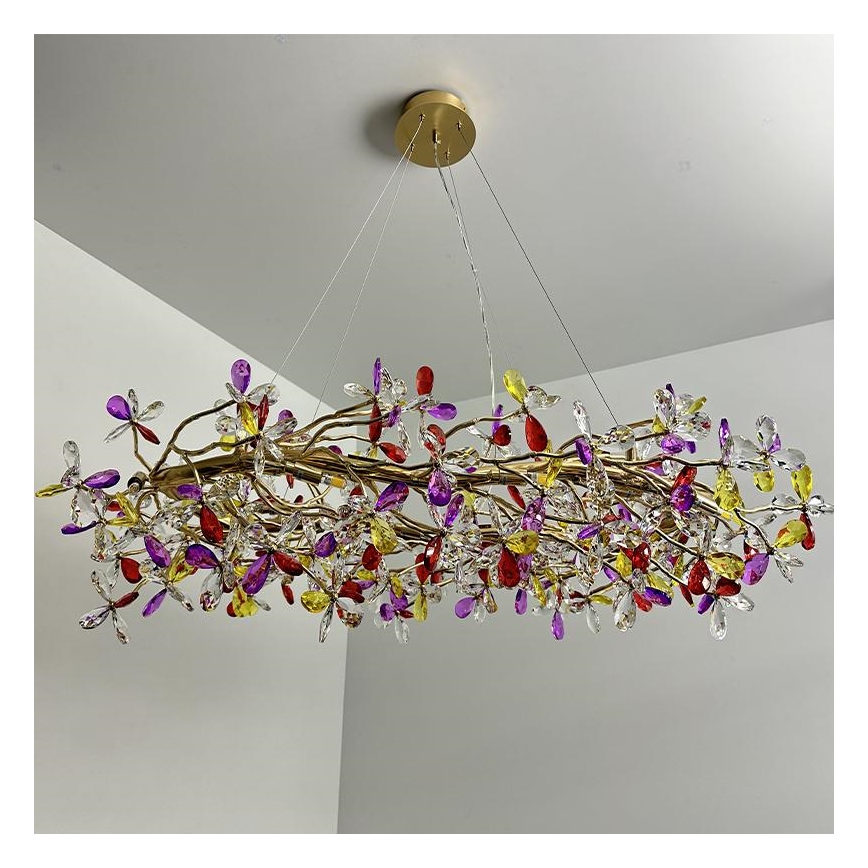 Lámpara de araña de cristal colgante 16xG9/40W/230V multicolor