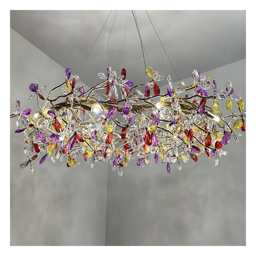 Lámpara de araña de cristal colgante 16xG9/40W/230V multicolor