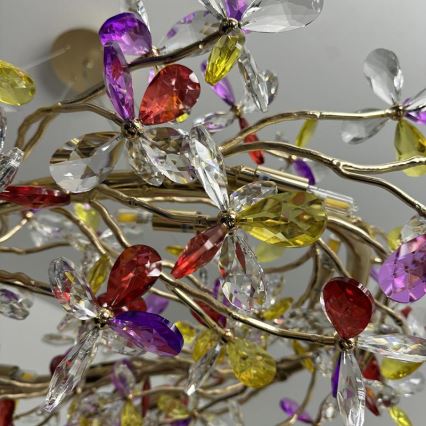 Lámpara de araña de cristal colgante 16xG9/40W/230V multicolor