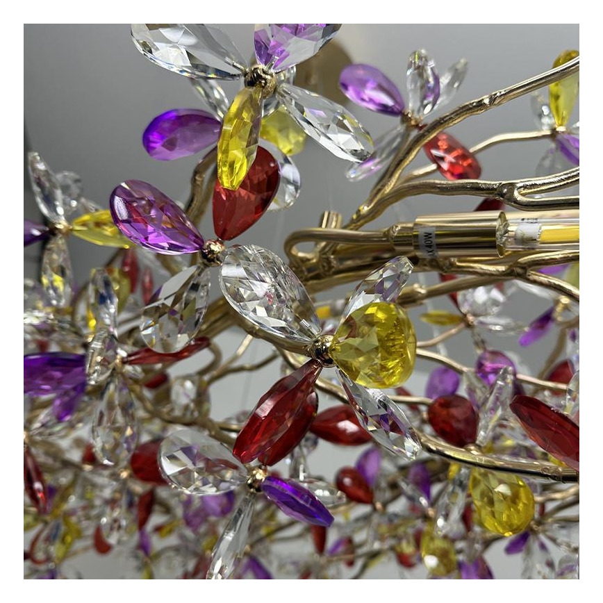 Lámpara de araña de cristal colgante 16xG9/40W/230V multicolor