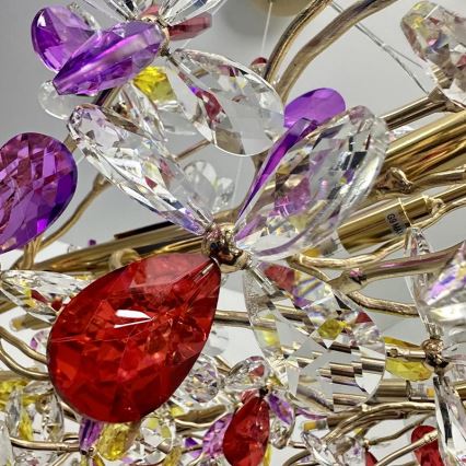 Lámpara de araña de cristal colgante 16xG9/40W/230V multicolor