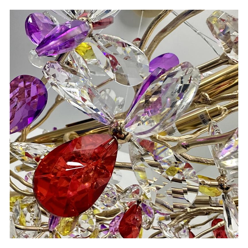 Lámpara de araña de cristal colgante 16xG9/40W/230V multicolor