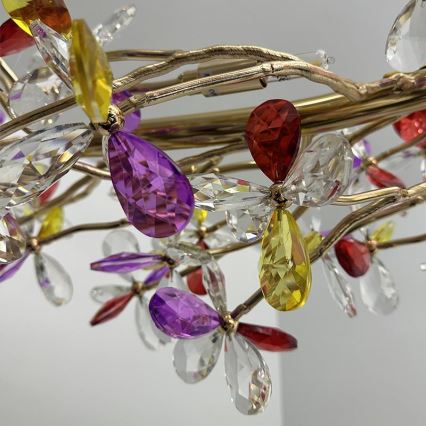 Lámpara de araña de cristal colgante 16xG9/40W/230V multicolor