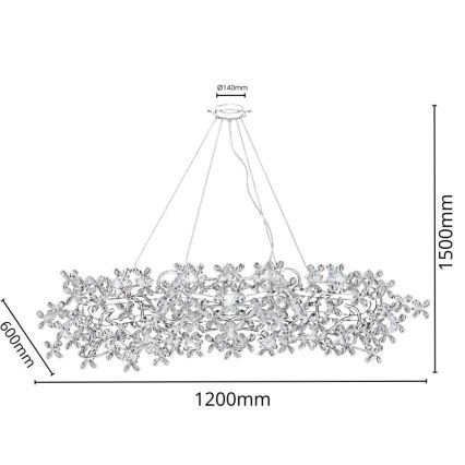 Lámpara de araña de cristal colgante 16xG9/40W/230V multicolor