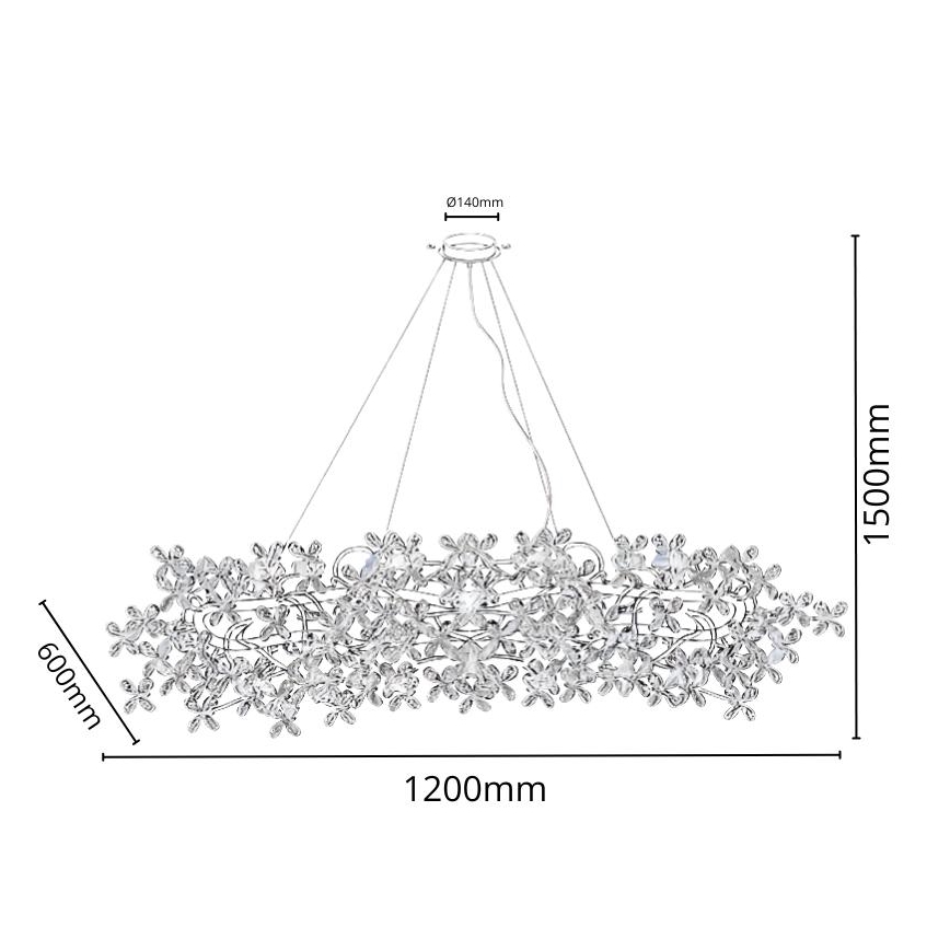 Lámpara de araña de cristal colgante 16xG9/40W/230V multicolor