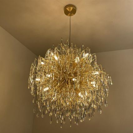 Lámpara de araña de cristal colgante  24xG9/40W/230V dorado