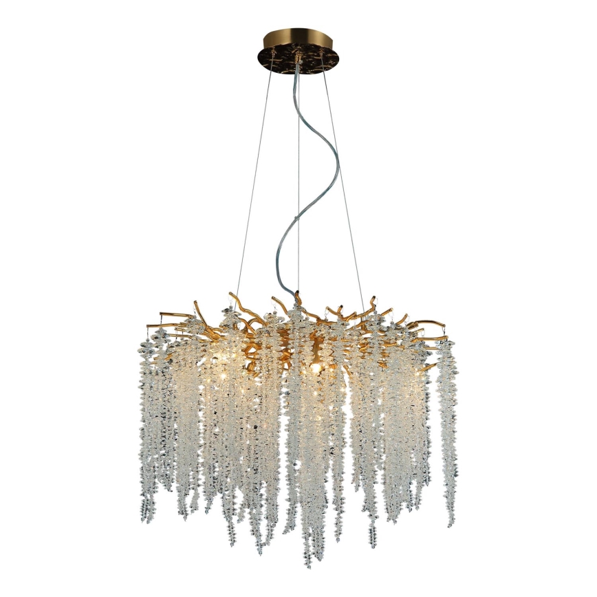 Lámpara de araña de cristal colgante 9xG9/40W/230V dorado