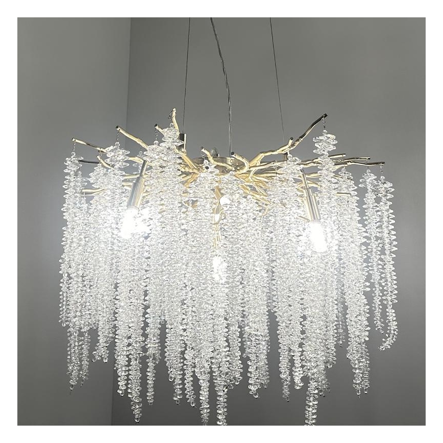 Lámpara de araña de cristal colgante 9xG9/40W/230V dorado