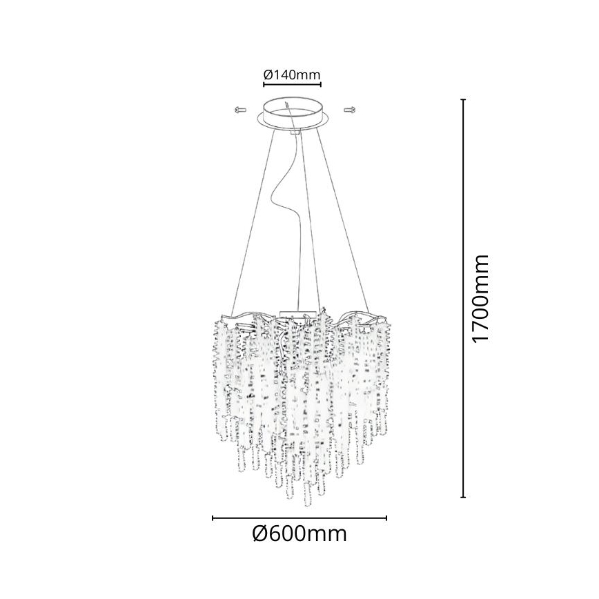 Lámpara de araña de cristal colgante 9xG9/40W/230V dorado
