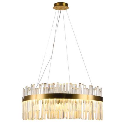 Lámpara de araña de cristal LED regulable con cable en cadena LED/80W/230V 3000-6500K + mando a distancia