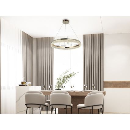 Lámpara colgante de cristal LED regulable en cable THALIA LED/55W/230V 3000-6000K, diámetro 80 cm + mando a distancia