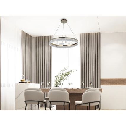 Lámpara colgante de cristal LED regulable en cable THALIA LED/55W/230V 3000-6000K, diámetro 80 cm + mando a distancia