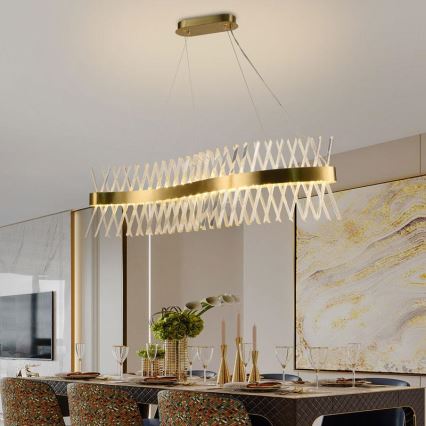 Lámpara de araña de cristal LED regulable en cadena LED/95W/230V 3000-6500K + mando a distancia