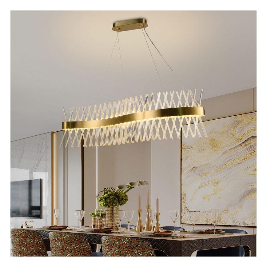 Lámpara de araña de cristal LED regulable en cadena LED/95W/230V 3000-6500K + mando a distancia