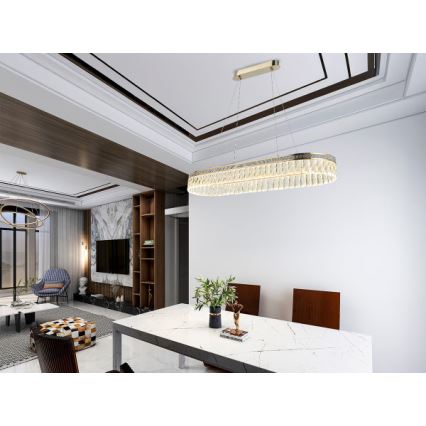 Lámpara colgante de cristal LED regulable THALIA LED/50W/230V 3000-6000K + mando a distancia