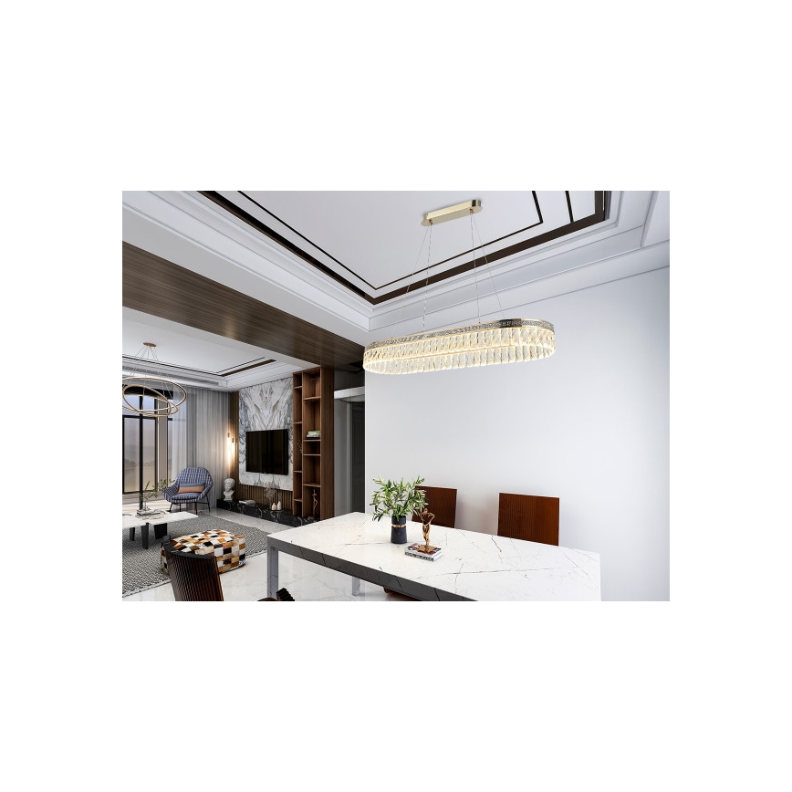 Lámpara colgante de cristal LED regulable THALIA LED/50W/230V 3000-6000K + mando a distancia