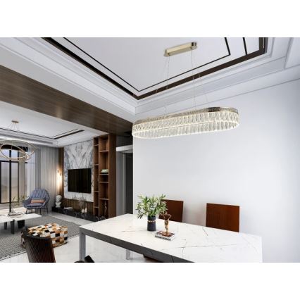 Lámpara colgante de cristal LED regulable THALIA LED/50W/230V 3000-6000K + mando a distancia