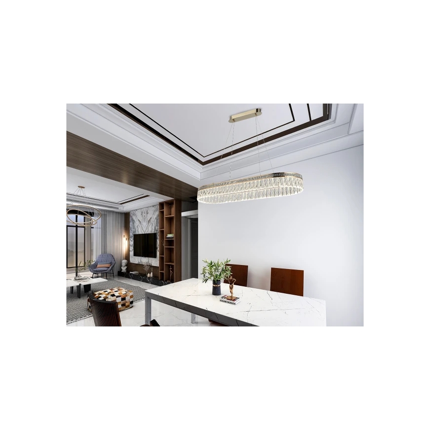 Lámpara colgante de cristal LED regulable THALIA LED/50W/230V 3000-6000K + mando a distancia